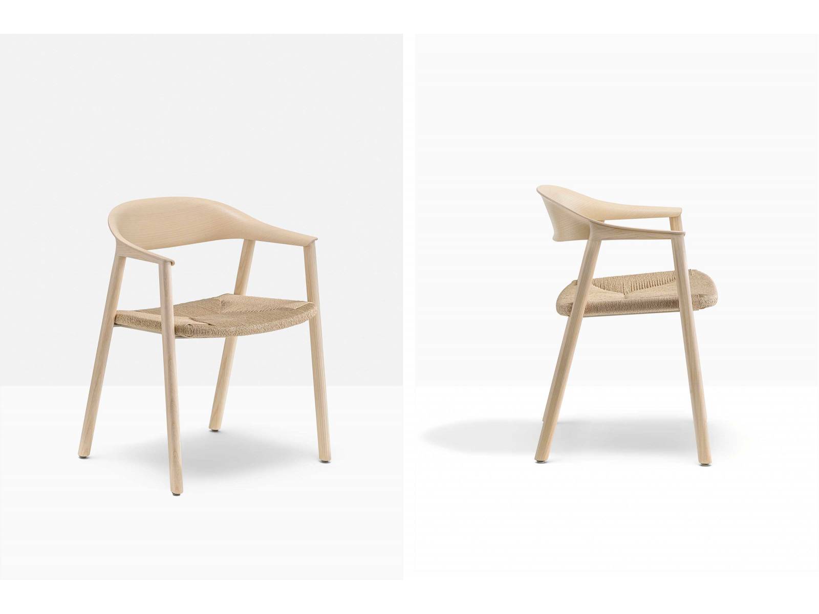 «Héra» von Patrick Jouin sitzt man jetzt noch bequemer auf handgeflochtenem Cellulose-Seil. Das ergonomische Design ist in Esche oder amerikanischem Nussbaum erhältlich. Fotos: Ottavio Tomasini. PEDRALI.